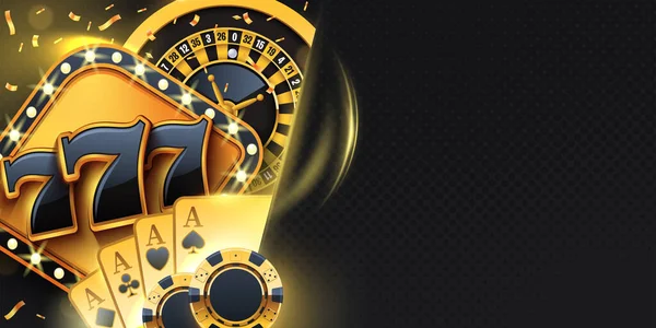 Fondo Giochi Golden Vegas Casino — Vettoriale Stock