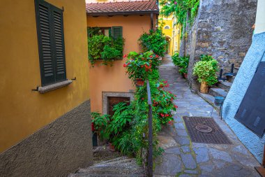 Como Gölü, İtalya 'daki Güzel Sahil Kasabası Varenna.