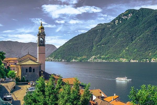 Vista Panorâmica Lago Como Itália — Fotografia de Stock