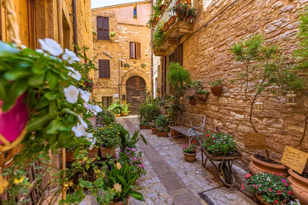 Street View Medieval Town Spello Umbria Italy — Stock Photo, Image