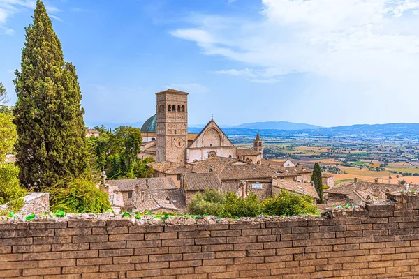 Μεσαιωνική Θρησκευτική Χριστιανική Πόλη Της Ασίζης Στην Ούμπρια Της Ιταλίας — Φωτογραφία Αρχείου