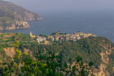 İtalya 'nın Cinque Terre kentindeki Corniglia kasabası