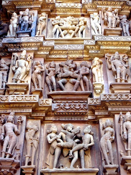 Erotické umění Khajuraho — Stock fotografie