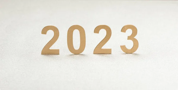 2023 Números Año Nuevo Sobre Fondo Blanco Fantasía Composición Para — Foto de Stock