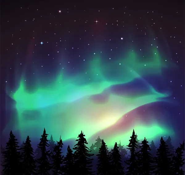 Aurora borealis background — Stock Vector