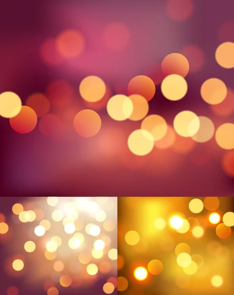 Conjunto de luzes bokeh realistas — Vetor de Stock