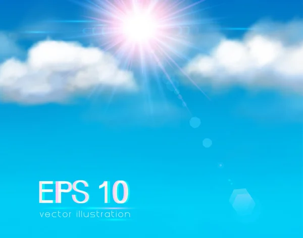 Cloudscape and sun — Stock Vector