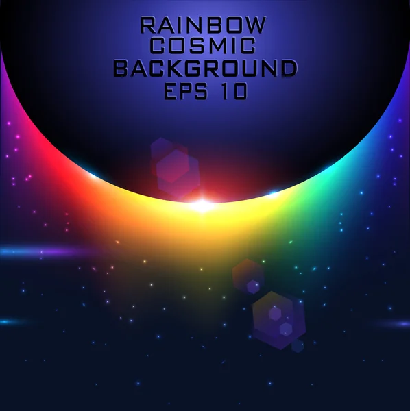 Regenboog kosmische bol achtergrond — Stockvector