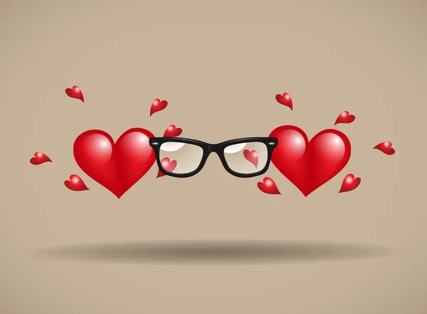 Gafas con corazones — Vector de stock