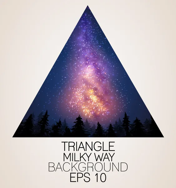 Voie lactée fond triangle — Image vectorielle