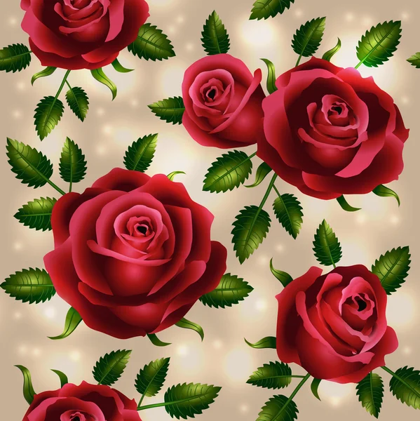 Roses seamless pattern — Stock Vector