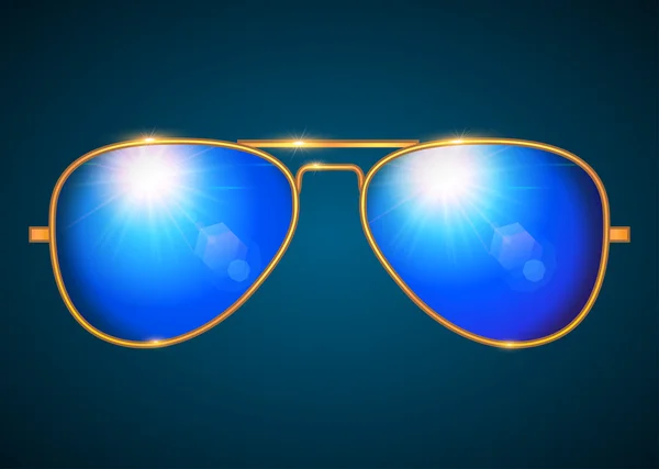 Sonnenbrille mit blauer Linse — Stockvektor