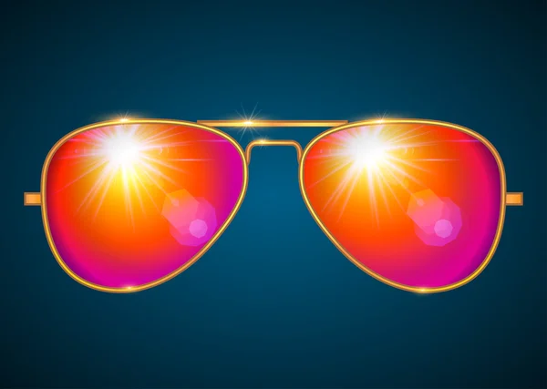 Zonnebril met rode lens — Stockvector
