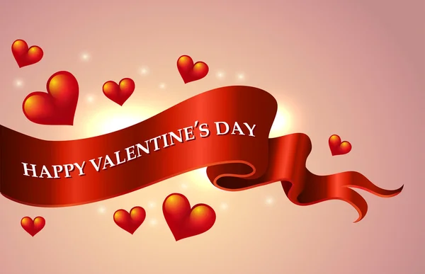 Banner de saludo de pergamino del Día de San Valentín — Vector de stock