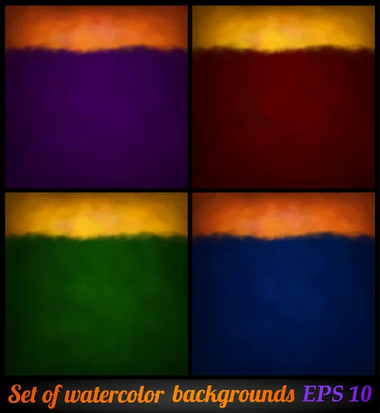 Set van aquarel achtergronden — Stockvector