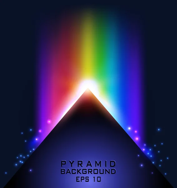 Piramide op donkere achtergrond — Stockvector