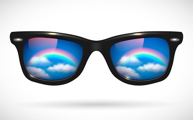 doğa gökkuşağı ile yansıtan wayfarer güneş gözlüğü