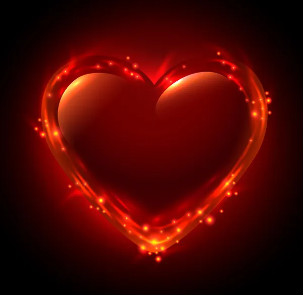 Senin valentine's day için yanan kalp