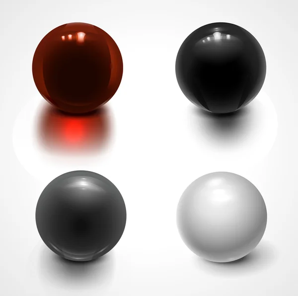 Set di sfere isolate su bianco . — Vettoriale Stock