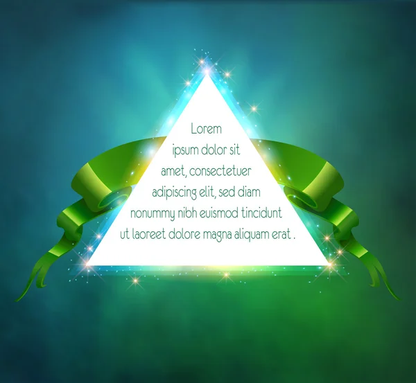 Triángulo de luz blanca sobre fondo verde — Archivo Imágenes Vectoriales
