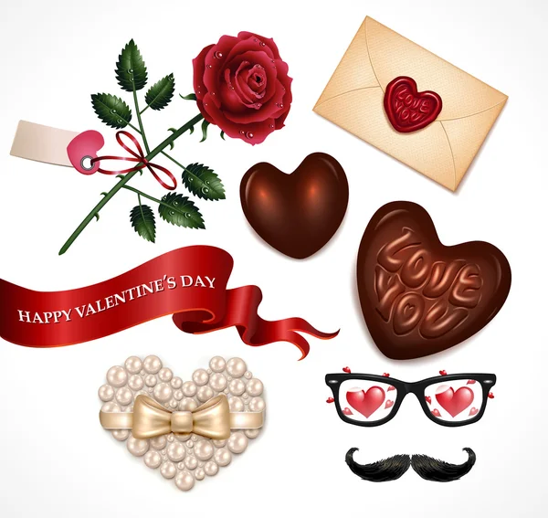 Valentine's Day icon set — Stock Vector