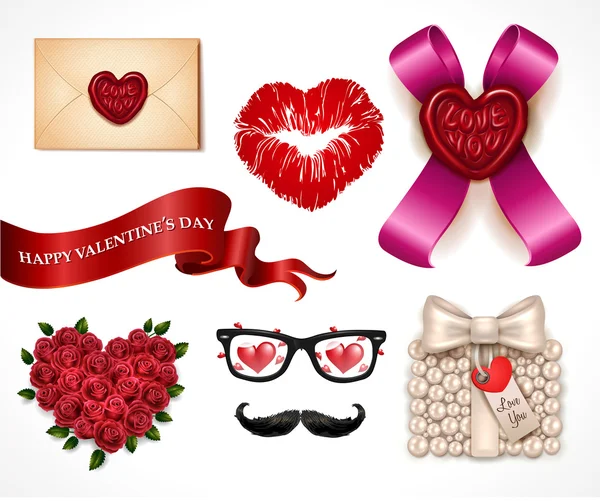 Valentine's Day icon set — Stock Vector