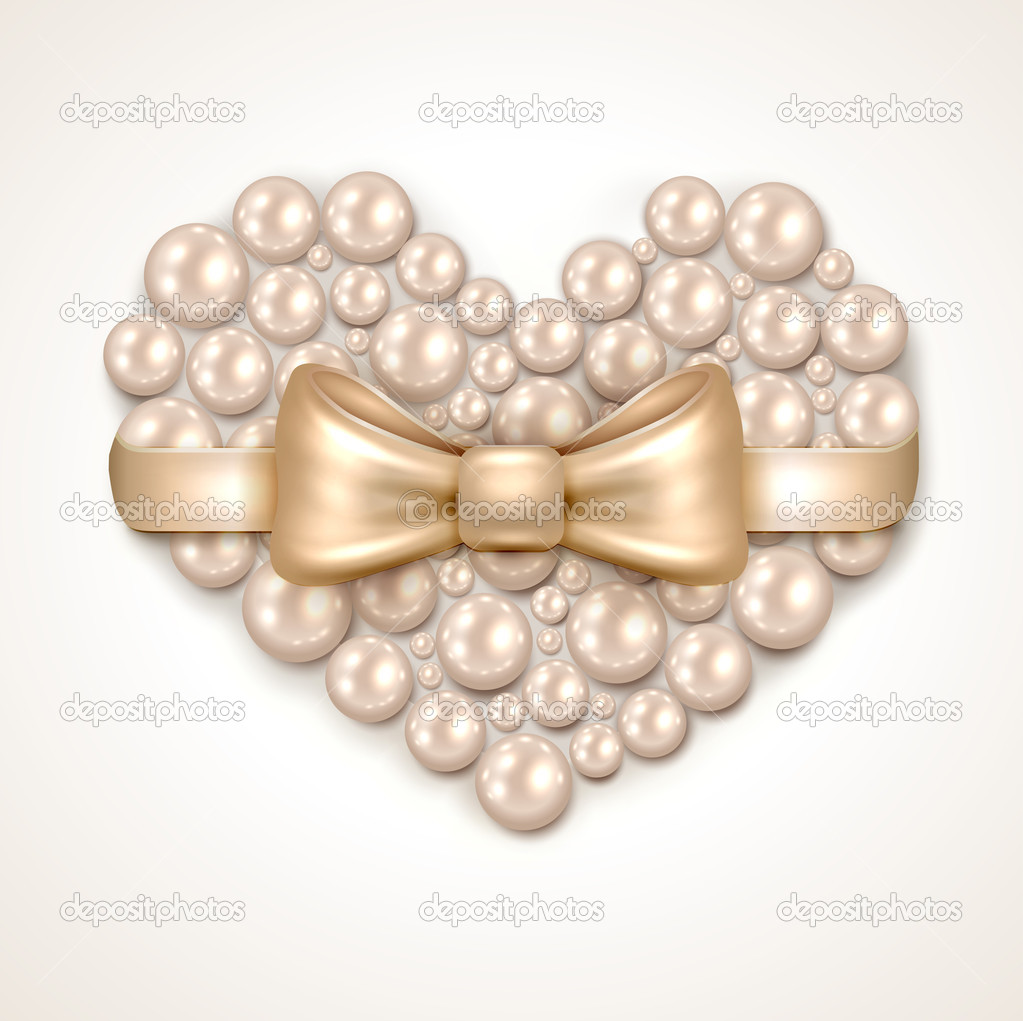 Valentine's Day pearl heart