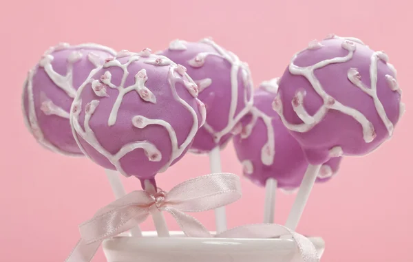 Cake pops on pink background — Stock Photo, Image