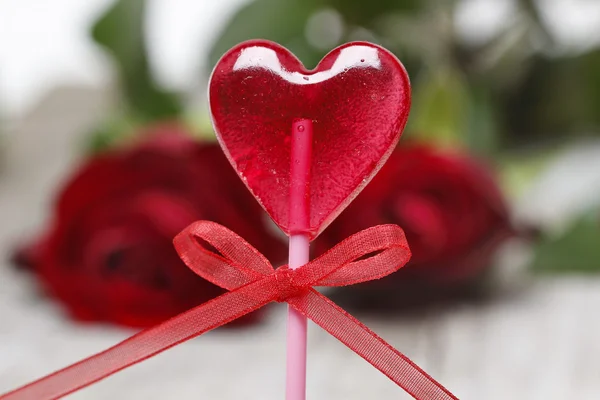 Lollipop in heart shape — Stock Photo, Image