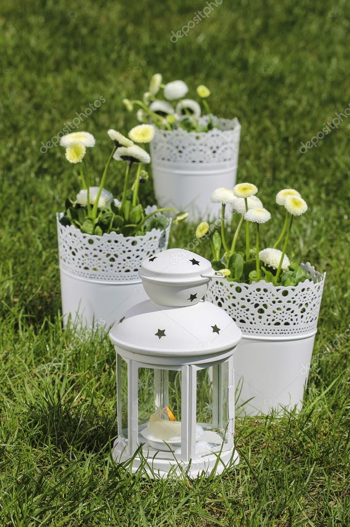 Fresh Spring Decorations For The First Communion Stock Photo