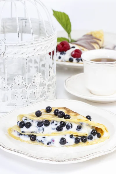 Pancakes with blueberries — Stock Photo, Image