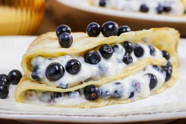 Pfannkuchen mit Blaubeeren — Stockfoto