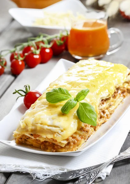 Lasagna, traditional italian dish — Stock Photo, Image