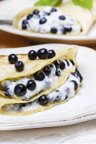 Pancakes with blueberries — Stock Photo, Image