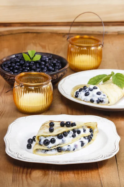 Pfannkuchen mit Blaubeeren — Stockfoto