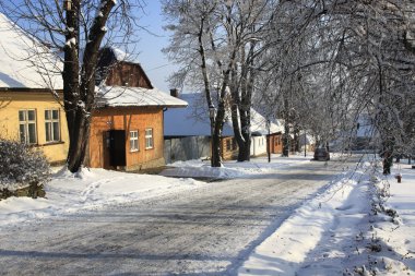 lanckorona Köyü, Polonya eski ahşap evler. UNESCO yer.