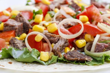 tortilla Dolum, taze sebzeler.