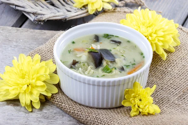 Soupe asiatique populaire au poulet et au lait de coco — Photo