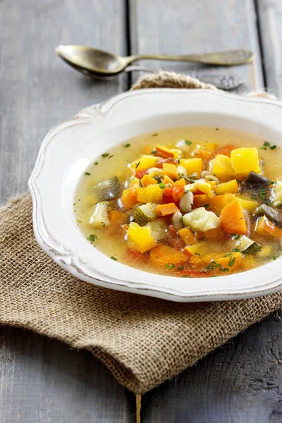 Мінестроне, овочевий суп — стокове фото