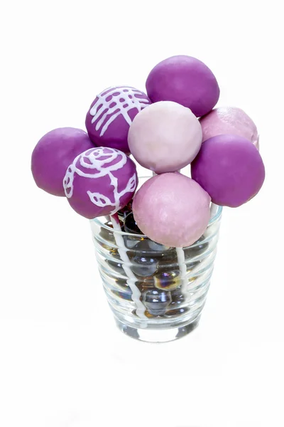 Violett, lila och rosa cake pops — Stockfoto