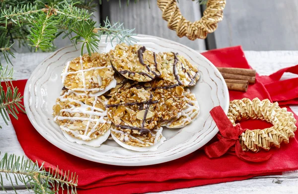 Sesame cookies on christmas eve table. Selective focus — Stock Photo, Image