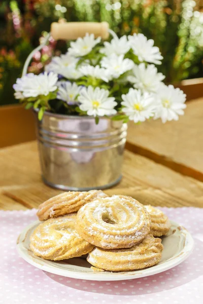 Stack of butter cookies. Homemade dessert — Stock Photo, Image