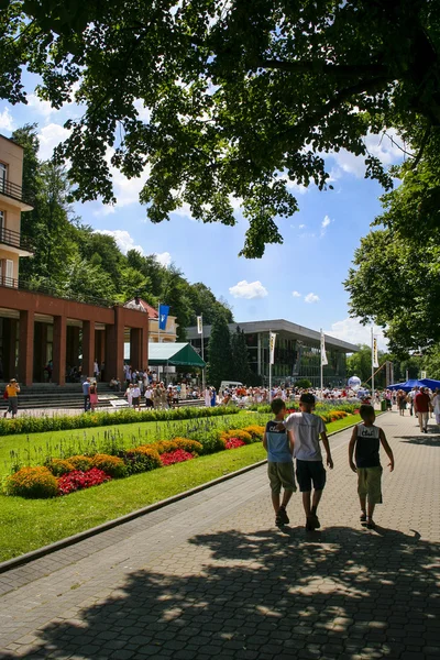 Historic city center of Krynica Zdroj, famous XIX century polish — Stock Photo, Image