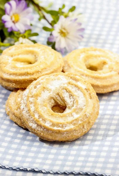 Stack of butter cookies. Homemade dessert — Stock Photo, Image