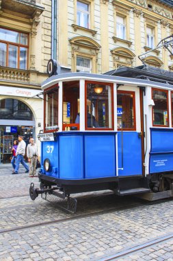Vintage tramvay, sergi müzenin Belediye mühendislik,
