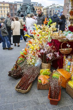 yıllık Paskalya ana pazar meydanında adil. Krakow, Polonya