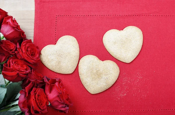 Gingerbread cookies in heart shape — Stock Photo, Image