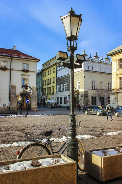 Centrum starego miasta w Krakowie. XIX wieku kamienice — Zdjęcie stockowe