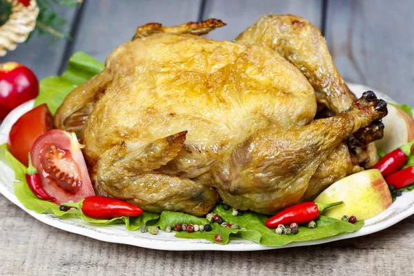 Pollo arrosto con verdure — Foto Stock