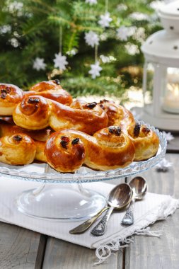 sonbaharda ayar geleneksel İsveç buns. safran bir topuz